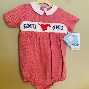 NWT Smocked Boys Bubble Collegiate SMU